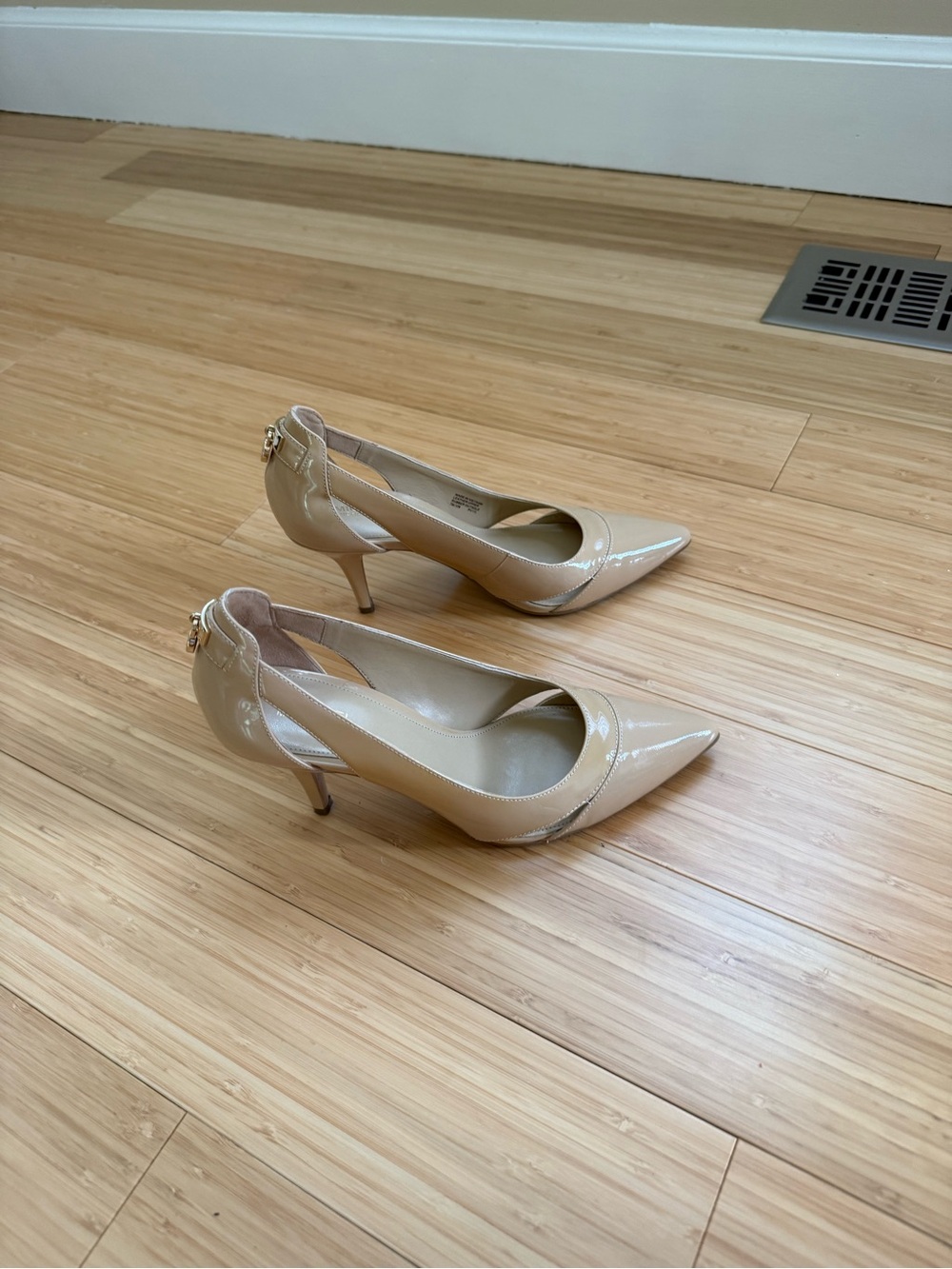 Michael Kors Beige Patent Pointed- 3 inch heels. Comfortable